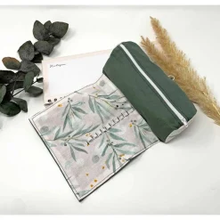 personalisiertes Federmäppchen Schule - grün - Stiftemäppchen mit Namen Gummiband, Geschenk Studentin, Mäppchen Mädchen