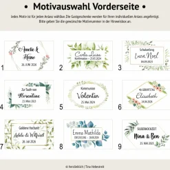 Personalisiertes Gastgeschenk zur Taufe | Schokolade mit Wunschdaten & floralem Design