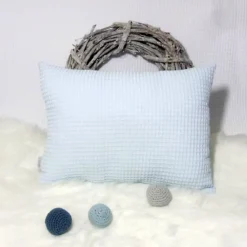 Personalisiertes Geburtskissen Junge – Kissen mit Namen, Pusteblume, 25x35, Hellblau – Geschenk Geburt & Taufe