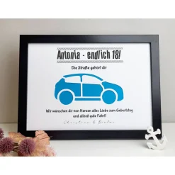 personalisiertes Geldgeschenk zum 18. Geburtstag - Motiv Auto
