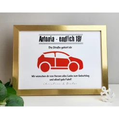 personalisiertes Geldgeschenk zum 18. Geburtstag - Motiv Auto