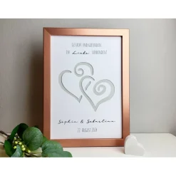 personalisiertes Geldgeschenk zur Hochzeit | zum Jubiläum - Motiv In Liebe verbunden