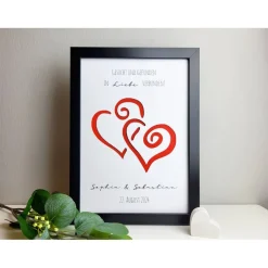 personalisiertes Geldgeschenk zur Hochzeit | zum Jubiläum - Motiv In Liebe verbunden