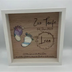 Personalisiertes Geldgeschenk zur Taufe im Bilderrahmen – Einzigartiges Taufgeschenk mit Taufspruch, auch für Hochzeit & Geburtstag