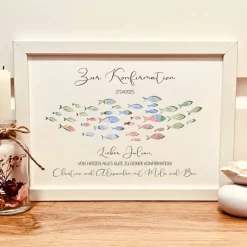 Personalisiertes Geldgeschenk zur Konfirmation mit Fische-Motiv – Geschenk für Jungen & Mädchen