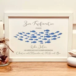 Personalisiertes Geldgeschenk zur Konfirmation mit Fische-Motiv – Geschenk für Jungen & Mädchen