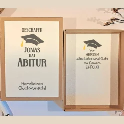 Personalisiertes Geldgeschenk zum Abitur – handgemachte Geschenkbox zum Schulabschluss