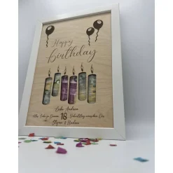 Personalisiertes Geldgeschenk im Bilderrahmen zum Geburtstag – Individuelle Geschenkidee & Geldverpackung