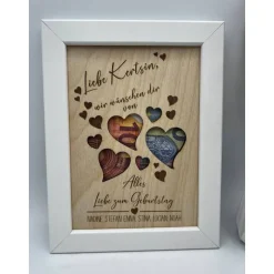 Personalisiertes Geldgeschenk zum Geburtstag im Bilderrahmen – Herzgeschenk zu Jahrestag & Jubiläum