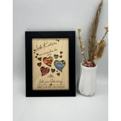 Personalisiertes Geldgeschenk zum Geburtstag im Bilderrahmen – Herzgeschenk zu Jahrestag & Jubiläum