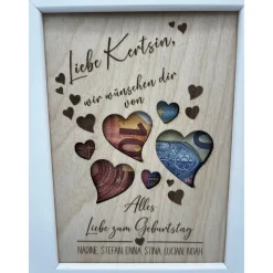 Personalisiertes Geldgeschenk zum Geburtstag im Bilderrahmen – Herzgeschenk zu Jahrestag & Jubiläum