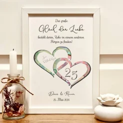 Personalisiertes Geldgeschenk Silberhochzeit – Einzigartiges Erinnerungsstück mit Namen & Datum