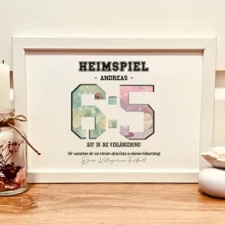 Personalisiertes Geldgeschenk zum 65. Geburtstag für Fußballfans – Kreative Geschenkidee im Bilderrahmen