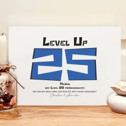 Personalisiertes Geldgeschenk zum 25. Geburtstag für Gamer im Retro-Bilderrahmen