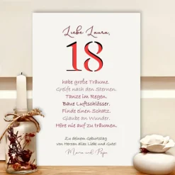 Personalisiertes Geldgeschenk 18. Geburtstag Mädchen – Einzigartiger Bilderrahmen mit Namen