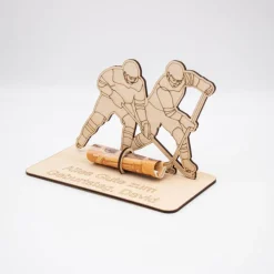 Personalisiertes Geldgeschenk Eishockey aus Holz – Geschenk für Eishockey-Fans