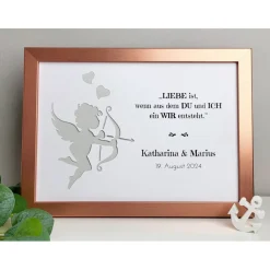 personalisiertes Geldgeschenk zur Hochzeit | zum Jubiläum - Motiv Amor