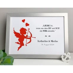 personalisiertes Geldgeschenk zur Hochzeit | zum Jubiläum - Motiv Amor