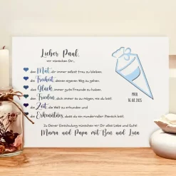 Personalisiertes Geldgeschenk zum Schulanfang für Jungen | Einschulungsgeschenk mit Namen und Datum