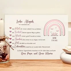 Personalisiertes Geldgeschenk zur Jugendweihe – Mädchen | Bild mit Regenbogen & Name | Geschenkidee Andenken