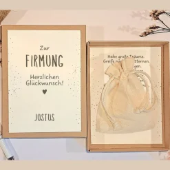 Personalisiertes Geldgeschenk zur Firmung – Geschenkbox mit Namen - Handgefertigtes Firmungsgeschenk