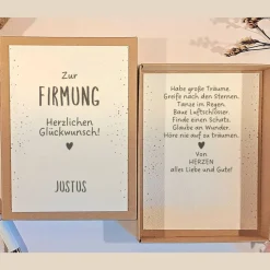 Personalisiertes Geldgeschenk zur Firmung – Geschenkbox mit Namen - Handgefertigtes Firmungsgeschenk