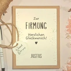 Personalisiertes Geldgeschenk zur Firmung – Geschenkbox mit Namen - Handgefertigtes Firmungsgeschenk
