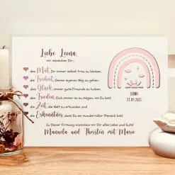 Personalisiertes Geldgeschenk zur Firmung für Mädchen mit Regenbogen – Individuelles Firmungsgeschenk vom Firmpaten