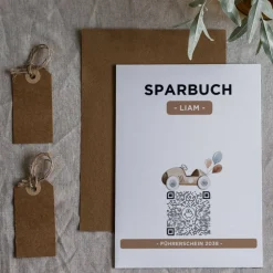 Personalisiertes Geldgeschenk | Virtuelles Sparbuch | QrCode Geschenkkarte | Auto Führerschein