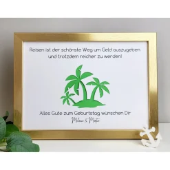 Personalisiertes Geldgeschenk zum Geburtstag - Motiv Karibik
