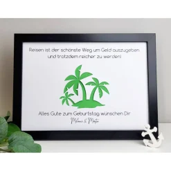 Personalisiertes Geldgeschenk zum Geburtstag - Motiv Karibik