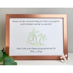 Personalisiertes Geldgeschenk zum Geburtstag - Motiv Karibik