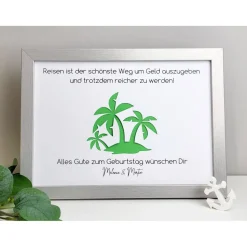 Personalisiertes Geldgeschenk zum Geburtstag - Motiv Karibik