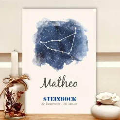 Personalisiertes Geldgeschenk Sternzeichen Steinbock – Einzigartiges Geburtstagsgeschenk im Bilderrahmen
