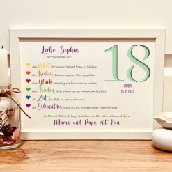 Personalisiertes Geldgeschenk zum 18.Geburtstag – Unvergessliches Geschenk zum Geburtstag mit Namen & Herzenswünschen