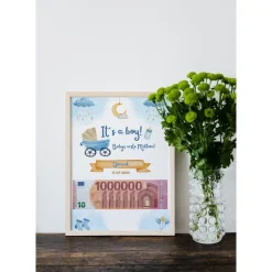 Personalisiertes Geldgeschenk zur Geburt | It's a boy | Geschenk zur Geburt A4 |