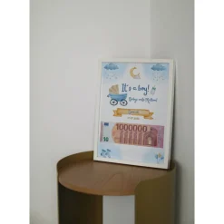 Personalisiertes Geldgeschenk zur Geburt | It's a boy | Geschenk zur Geburt A4 |
