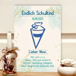 Personalisiertes Geldgeschenk zur Einschulung für Jungen im Bilderrahmen – Erinnerungsstück mit Name