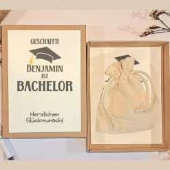 Personalisiertes Geldgeschenk zum Bachelor – Handgemachte Geschenkbox für den Studienabschluss