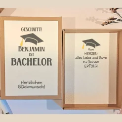Personalisiertes Geldgeschenk zum Bachelor – Handgemachte Geschenkbox für den Studienabschluss