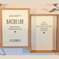Personalisiertes Geldgeschenk zum Bachelor – handgemachte Geschenkbox zum Studienabschluss