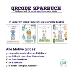 Personalisiertes Geldgeschenk | Virtuelles Sparbuch | QrCode Geschenkkarte | Löwe