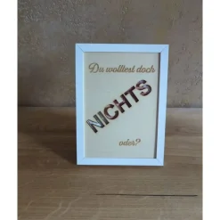 Personalisiertes Geldgeschenk Holzrahmen – Wunscherfüller Geschenk Geburtstag Hochzeit mit Gravur