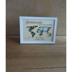 Personalisiertes Geldgeschenk Holzrahmen – Wunscherfüller Geschenk Geburtstag Hochzeit mit Gravur