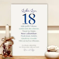 Personalisiertes Geldgeschenk 18. Geburtstag Junge – Bilderrahmen & Motivationsspruch