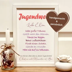 Personalisiertes Geldgeschenk zur Jugendweihe für Mädchen – Einzigartiger Bilderrahmen mit Name