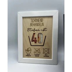 Personalisiertes Geldgeschenk aus Holz zum Geburtstag – Schonend Behandeln – Individuelle Jahreszahl & Größe wählbar