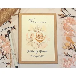 Personalisiertes Geldgeschenk zur Hochzeit – Vintage Hochzeitsgeschenk mit Rosen & Geschenkbox