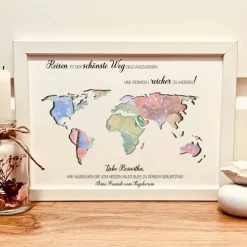 Personalisiertes Geldgeschenk zum Geburtstag – Einzigartiger Bilderrahmen für Reiseliebhaber