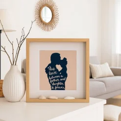 Personalisiertes Geschenk für Papa – Maritime Vinyl Bilderrahmen-Deko mit Spruch von Tochter, 27x27cm